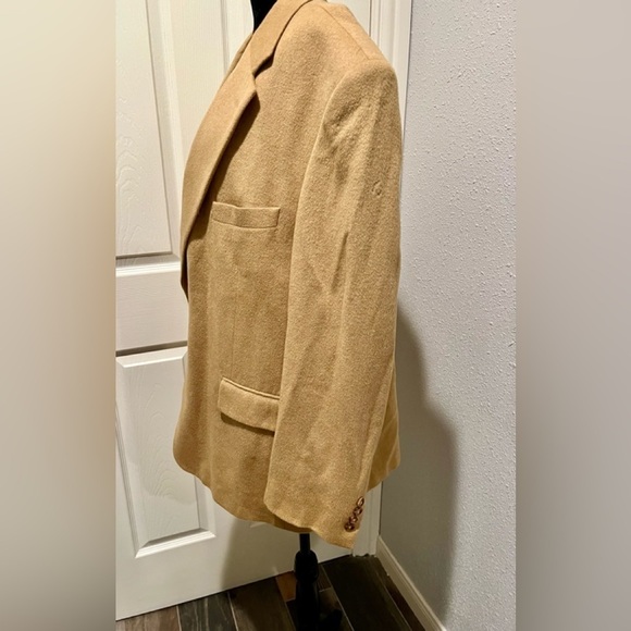 Stafford Options Blazer Jacket Beige Camel Hair Wool blend Men's 48R 2 Button - Picture 4 of 13